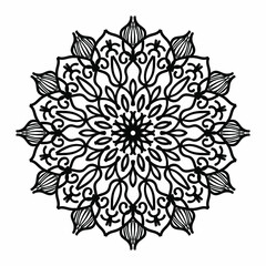 Circular pattern in the form of a mandala for Henna, Mehndi, tattoos, decorations. Decorative decoration in ethnic oriental style. Coloring book page.