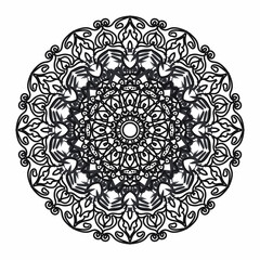 Circular pattern in the form of a mandala for Henna, Mehndi, tattoos, decorations. Decorative decoration in ethnic oriental style. Coloring book page.
