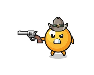 the ping pong cowboy shooting with a gun