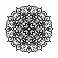Circular pattern in the form of a mandala for Henna, Mehndi, tattoos, decorations. Decorative decoration in ethnic oriental style. Coloring book page.