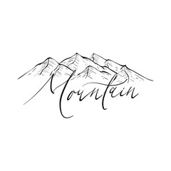 mountain vector and abstract logo illustration