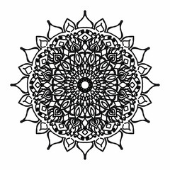 Circular pattern in the form of a mandala for Henna, Mehndi, tattoos, decorations. Decorative decoration in ethnic oriental style. Coloring book page.