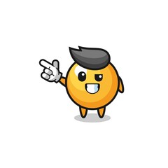 ping pong mascot pointing top left