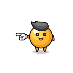Obraz premium ping pong cartoon with pointing left gesture