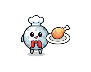 golf fried chicken chef cartoon character