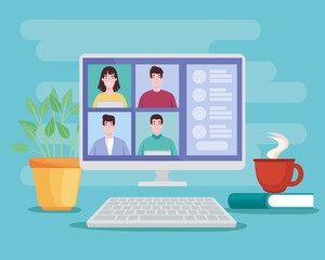 persons in virtual communication