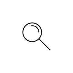 Internet and interface concept. Modern outline high quality illustration for banners, flyers and web sites. Editable stroke in trendy flat style. Line icon of magnifying glass