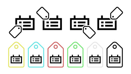 Appointment vector icon in tag set illustration for ui and ux, website or mobile application