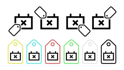 Calendar busy vector icon in tag set illustration for ui and ux, website or mobile application