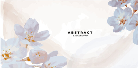 Trendy simple floral design vector horizontal background