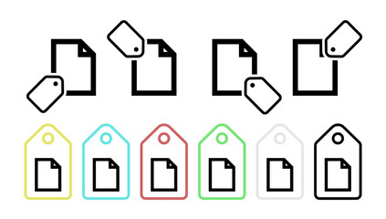 Paper vector icon in tag set illustration for ui and ux, website or mobile application