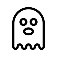 Illustration vector graphic icon of Ghost. Outline Style Icon. Halloween Themed Icon. Vector illustration isolated on white background. Perfect for website or application design.