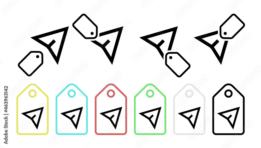 Poster cursor vector icon in tag set illustration for ui and ux, website or mobile application