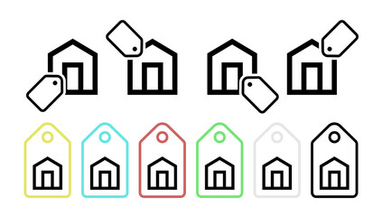 House vector icon in tag set illustration for ui and ux, website or mobile application