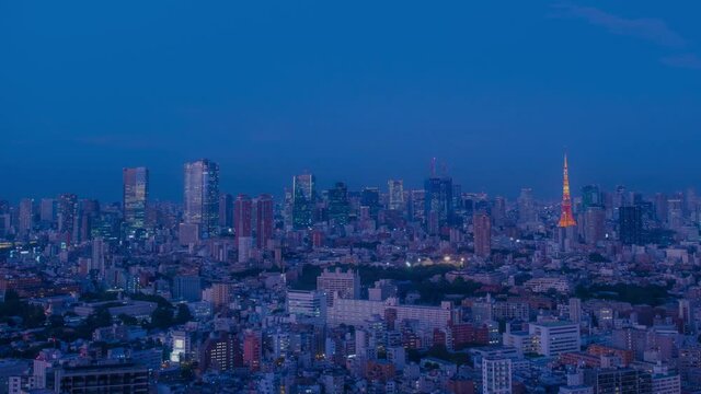 東京の夜景　タイムラプス