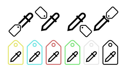 Pipette vector icon in tag set illustration for ui and ux, website or mobile application