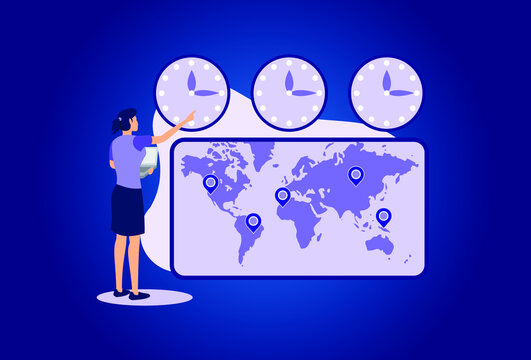 Time zones illustration exclusive design inspiration