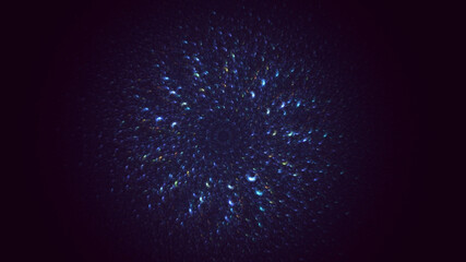 3D rendering abstract blue fractal light background