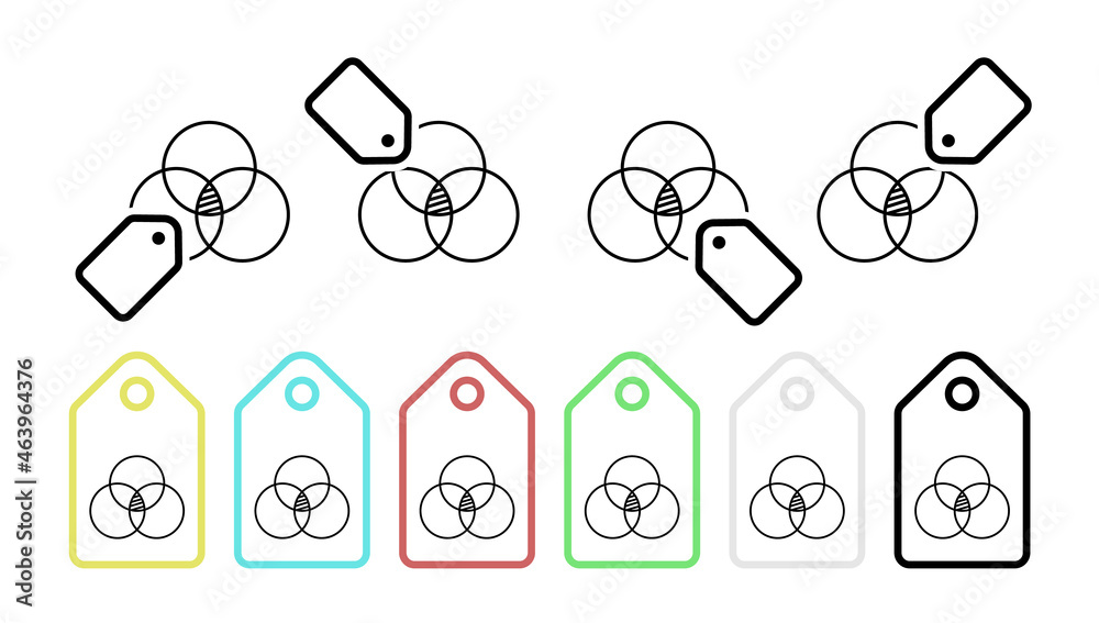 Poster bubble chart line vector icon in tag set illustration for ui and ux, website or mobile application