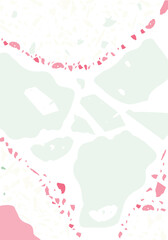 Terrazzo modern abstract template. Pink and green