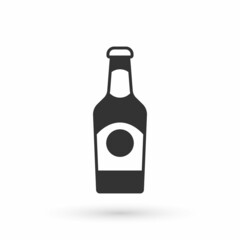 Grey Beer bottle icon isolated on white background. Vector