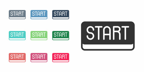 Black Ribbon in finishing line icon isolated on white background. Symbol of finish line. Sport symbol or business concept. Set icons colorful. Vector