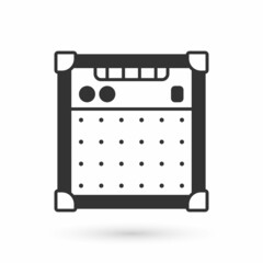 Grey Guitar amplifier icon isolated on white background. Musical instrument. Vector