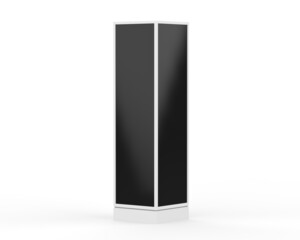 LED city light stand mockup template, acrylic information show electronic display floor stand for branding, 3d illustration