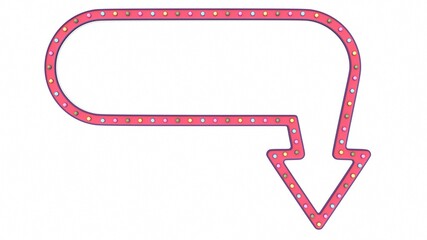 Arrow pastel light board sign retro on white background. 3d rendering