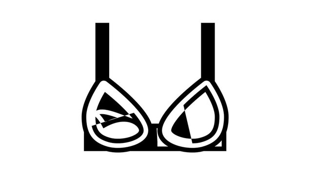 nursing bra animated line icon. nursing bra sign. isolated on white background