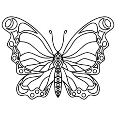 Abstract black line butterfly for different card, invitation, posters