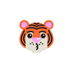 Tiger Kissing Face flat icon