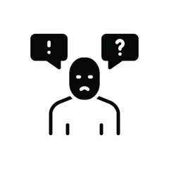Black solid icon for complaint
