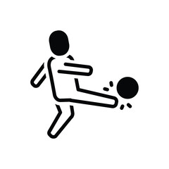 Black solid icon for kick