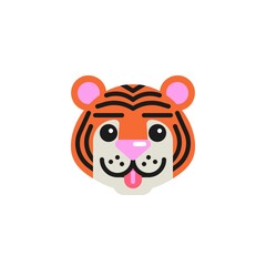 Tiger Face with Tongue flat icon