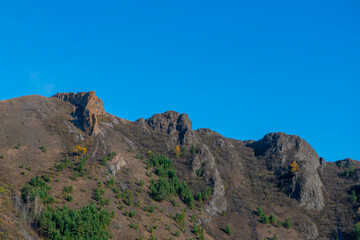 Stone rocks at the top of the mountain.