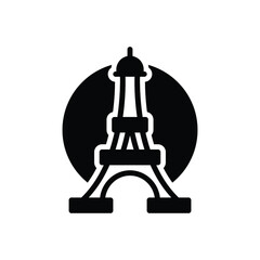 Black solid icon for paris