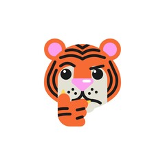 Tiger Thinking Face flat icon