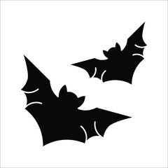 halloween bat icon, vector illustration isolated on white background. color editable
