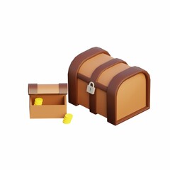3D Treasure Chest - Halloween Illustration or Icon Pack