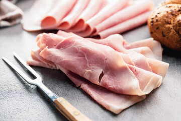 Sliced pork ham