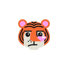 Tiger Lying Face flat icon