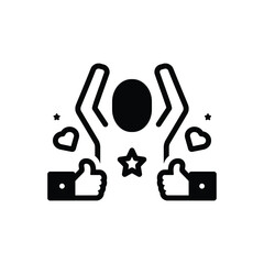 Black solid icon for outstanding