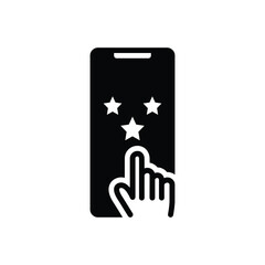 Black solid icon for reviewed
