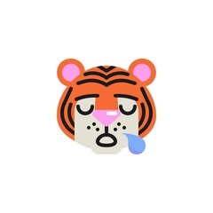 Tiger Sleepy Face flat icon