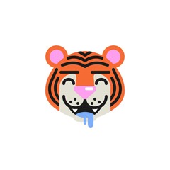 Tiger Drooling Face flat icon