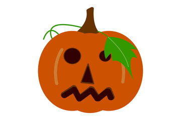 Fototapeta premium Isolated orange halloween pumpkin on white background.