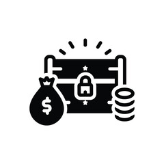 Black solid icon for treasures