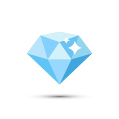 Diamond icon. Brilliant or gem blue symbol