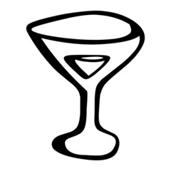 iced espresso of coffee hand drawn illustration